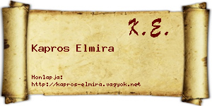 Kapros Elmira névjegykártya
